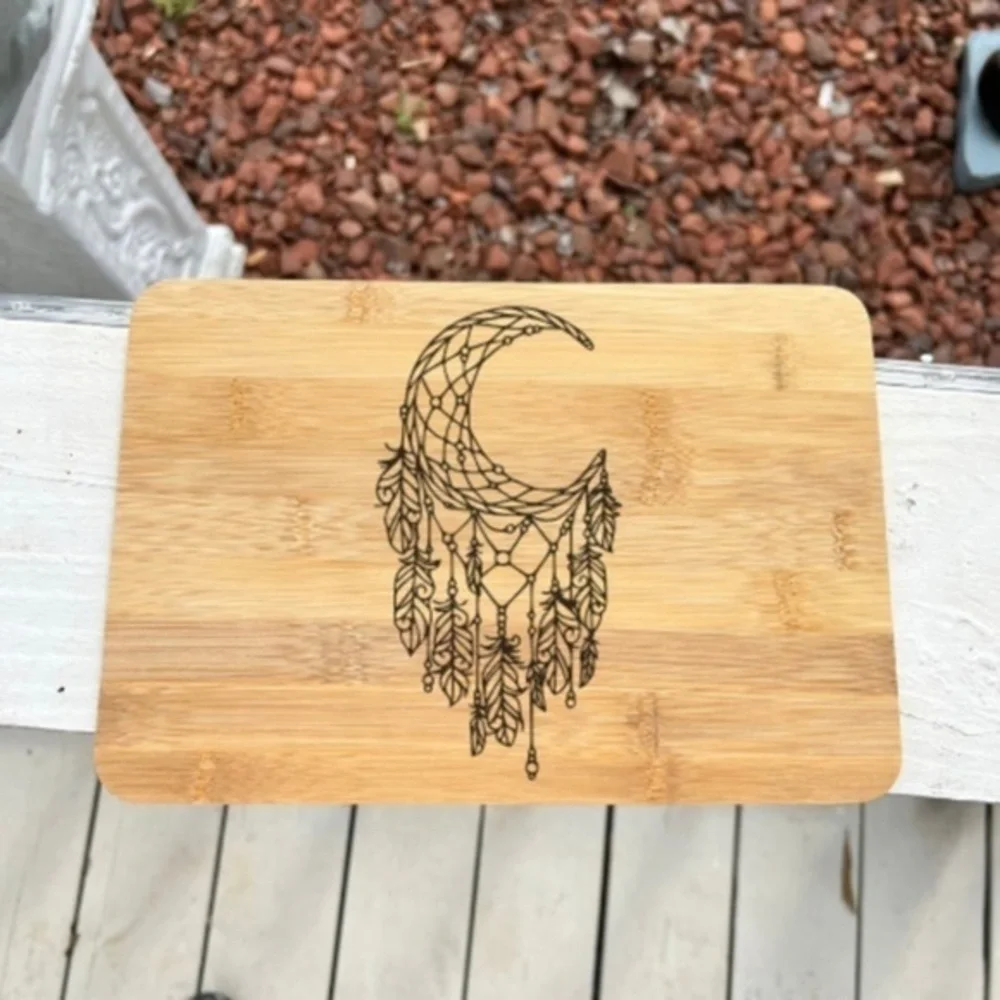 Moon Dreamcatcher Bamboo Cutting Board